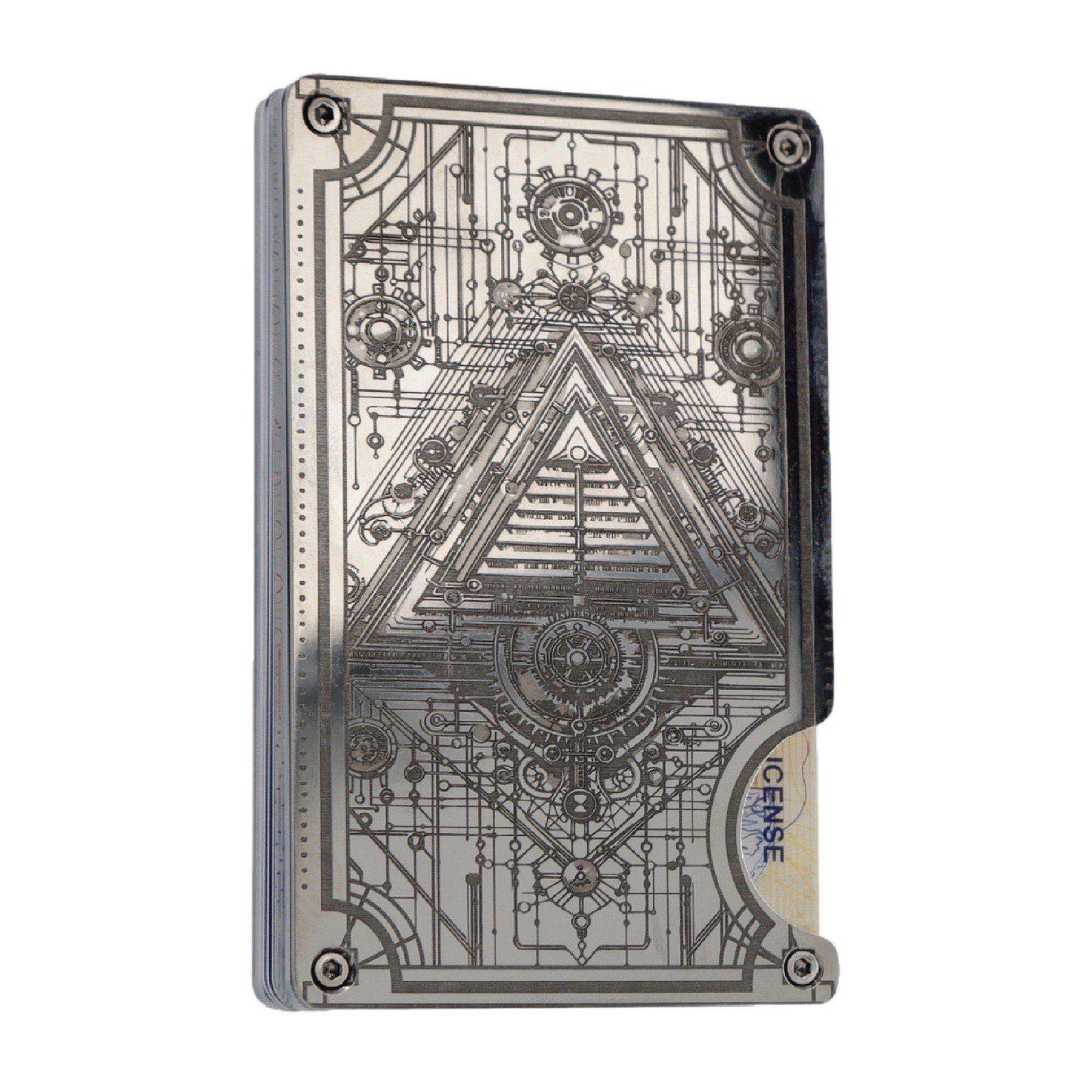 Moxxley MX-318 slim metal credit card holder – 316 stainless steel minimalist wallet with money clip