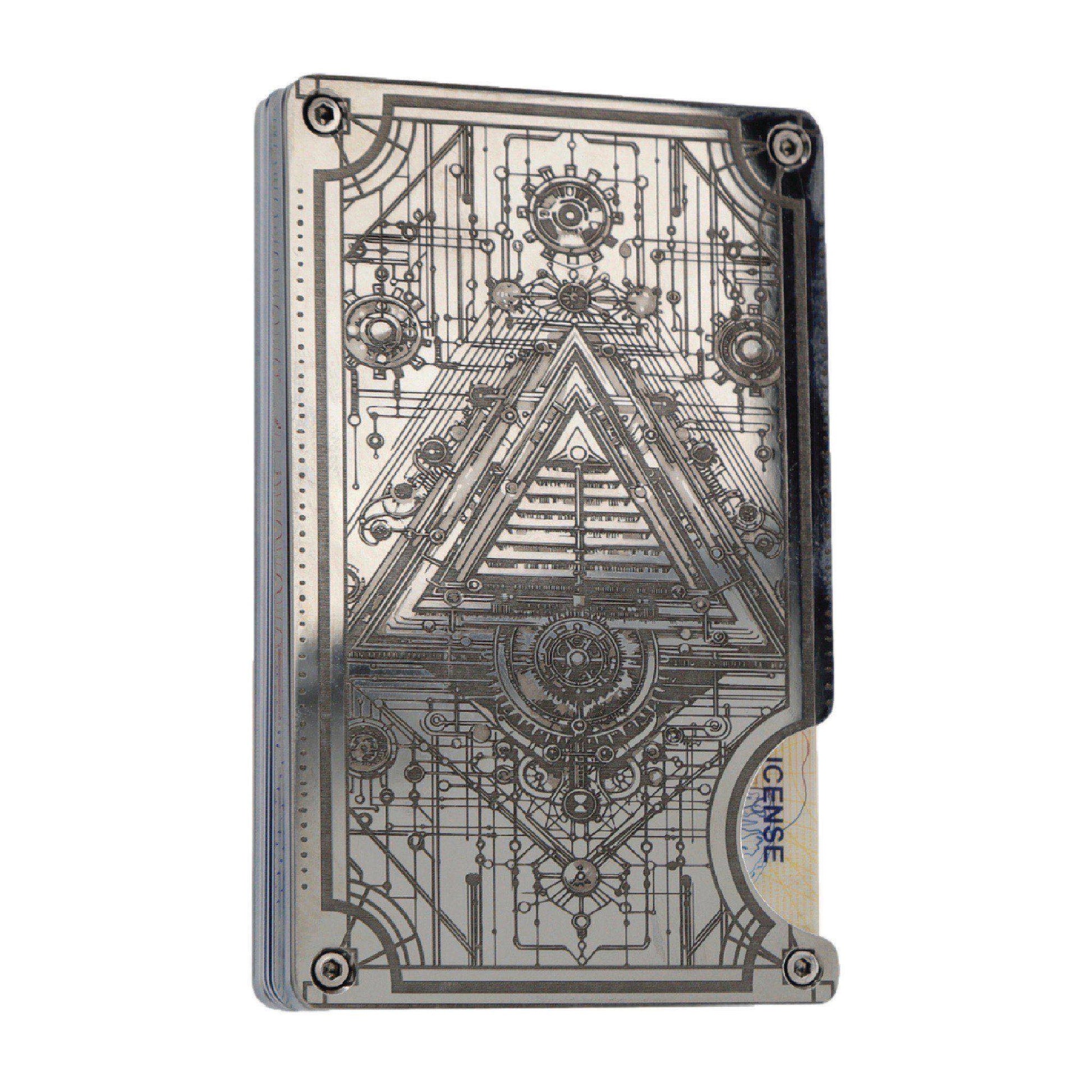 Moxxley MX-318 slim metal credit card holder – 316 stainless steel minimalist wallet with money clip