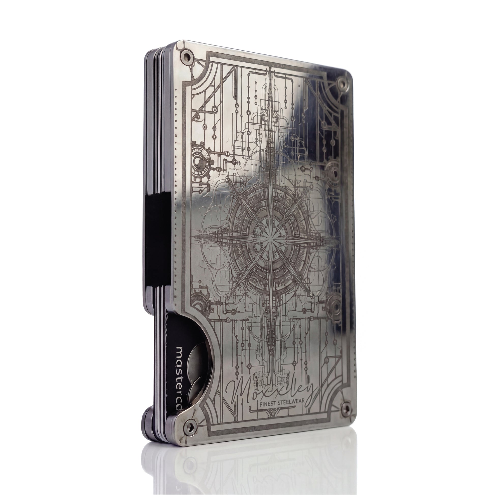 Moxxley MX-318 slim metal credit card holder – 316 stainless steel minimalist wallet