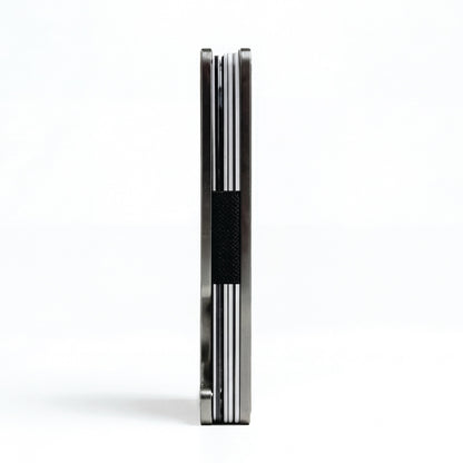 Moxxley MX-319 slim metal credit card holder – 316 stainless steel minimalist wallet with money clip