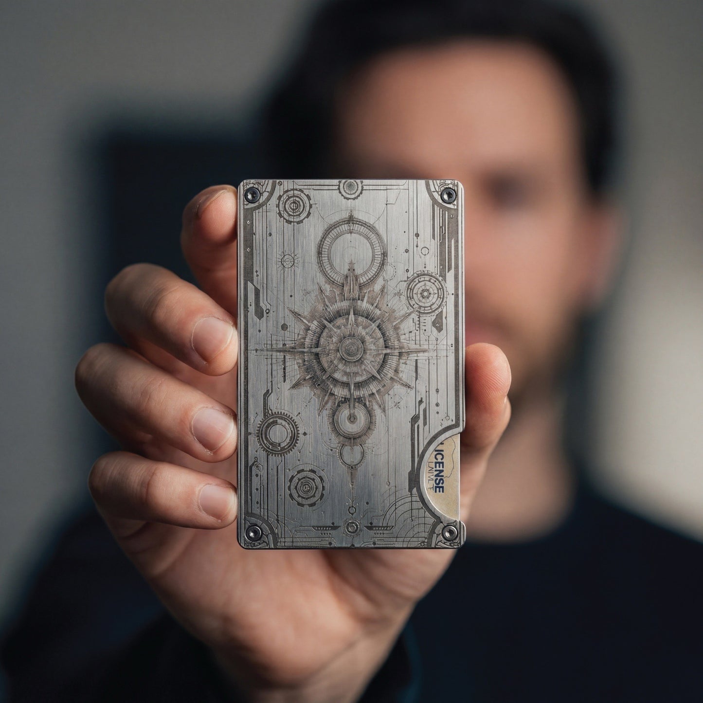 Moxxley MX-319 slim metal credit card holder – 316 stainless steel minimalist wallet with money clip