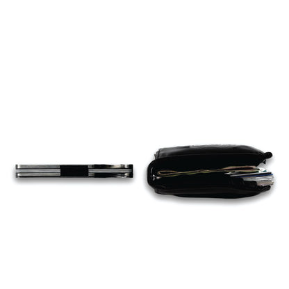 Moxxley MX-319 slim metal credit card holder – 316 stainless steel minimalist wallet with money clip