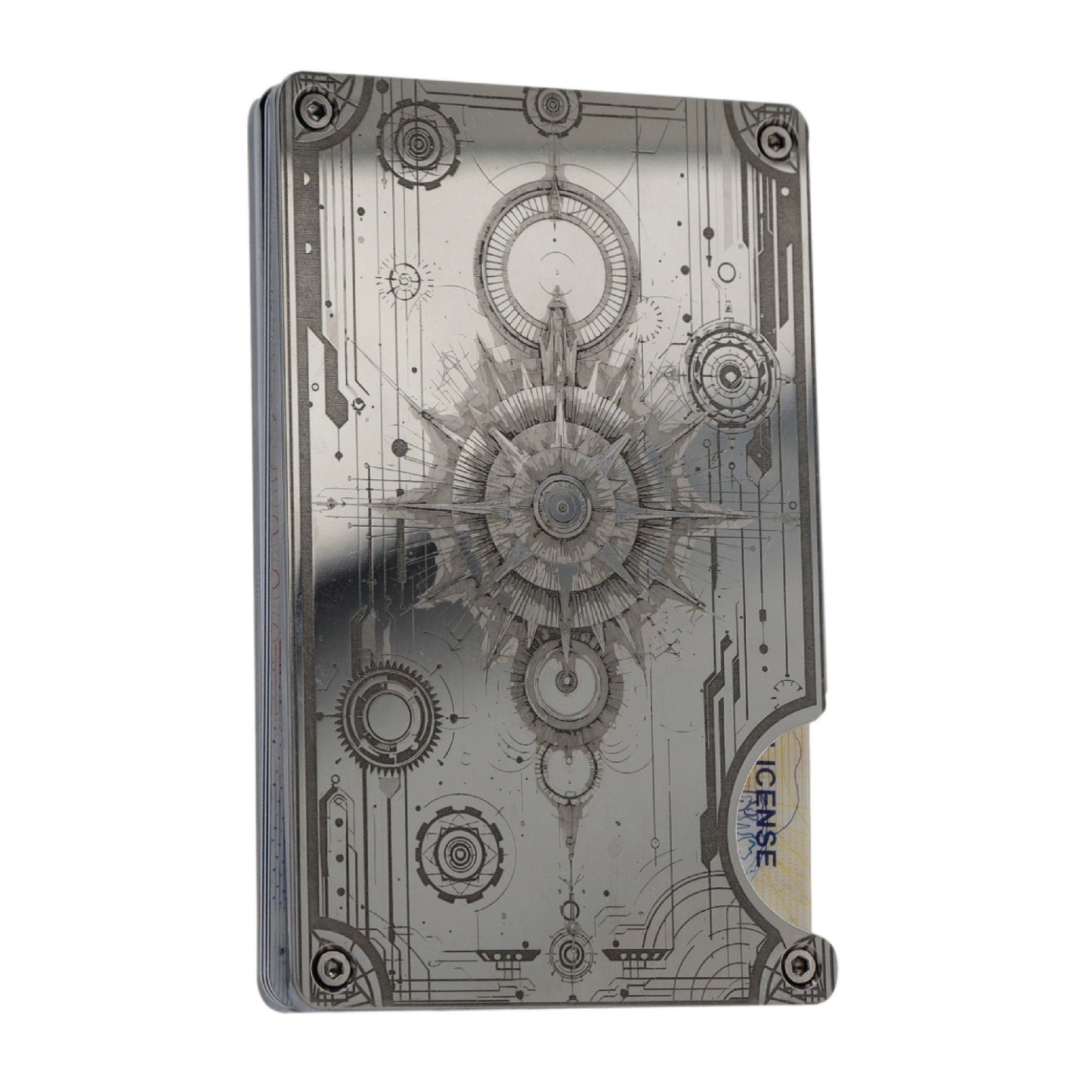 Moxxley MX-319 slim metal credit card holder – 316 stainless steel minimalist wallet with money clip