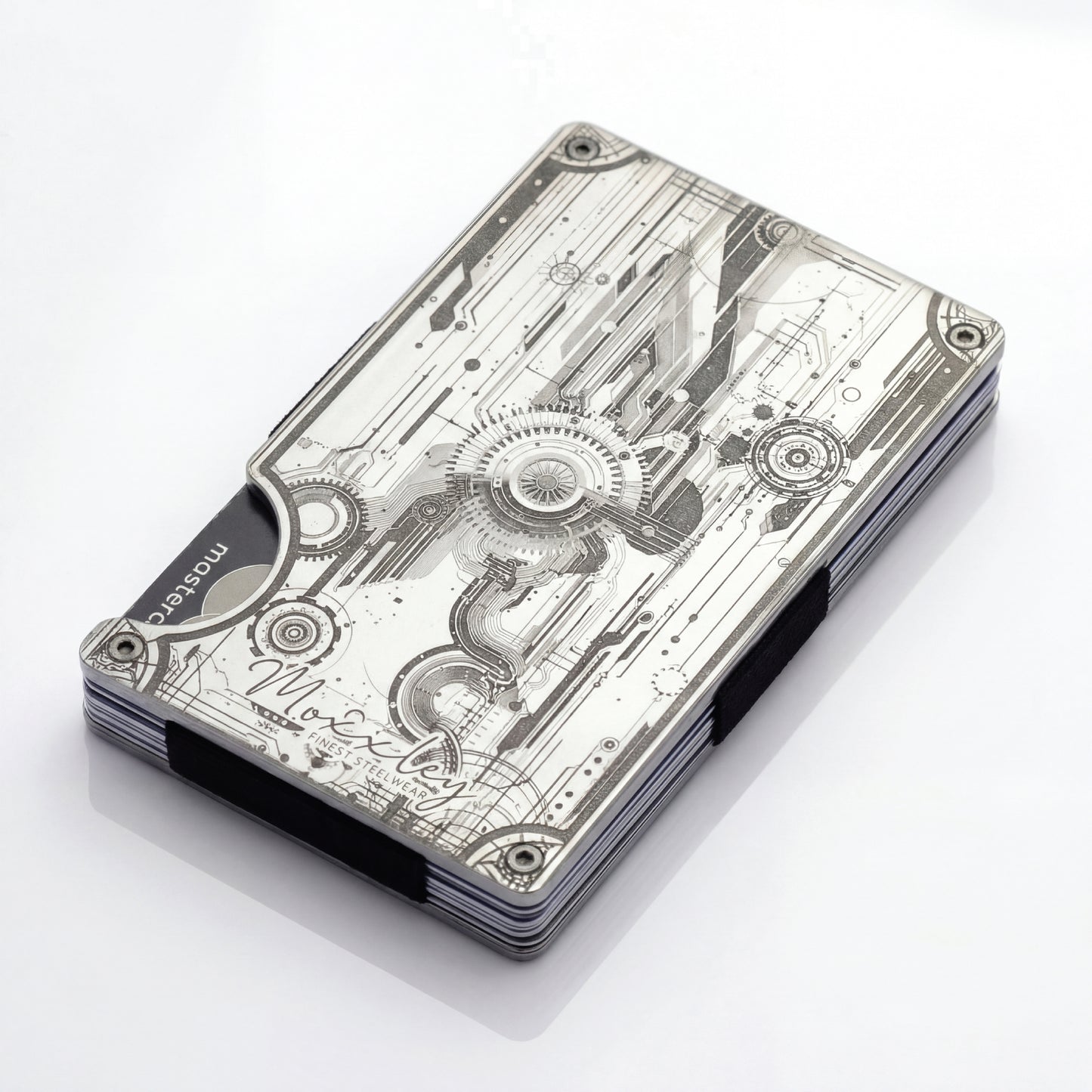 Moxxley MX-319 slim metal credit card holder – 316 stainless steel minimalist wallet