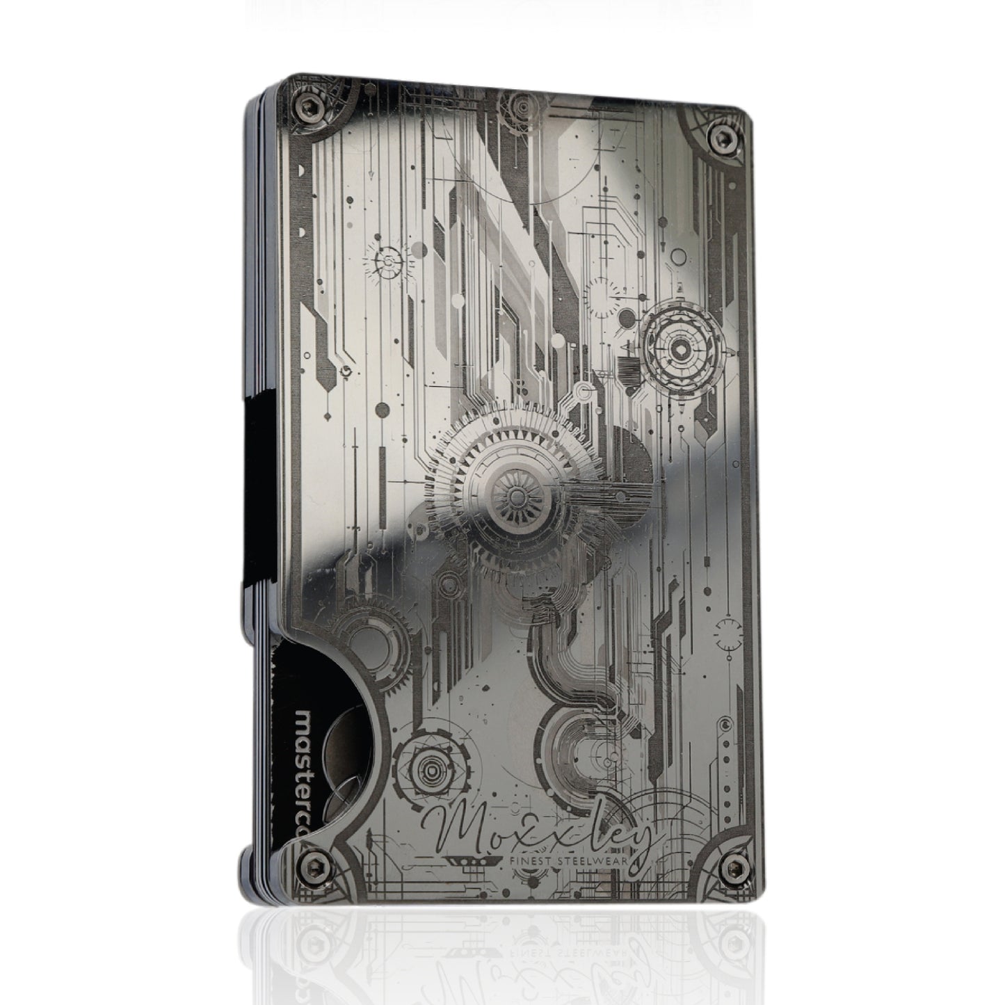 Moxxley MX-319 slim metal credit card holder – 316 stainless steel minimalist wallet