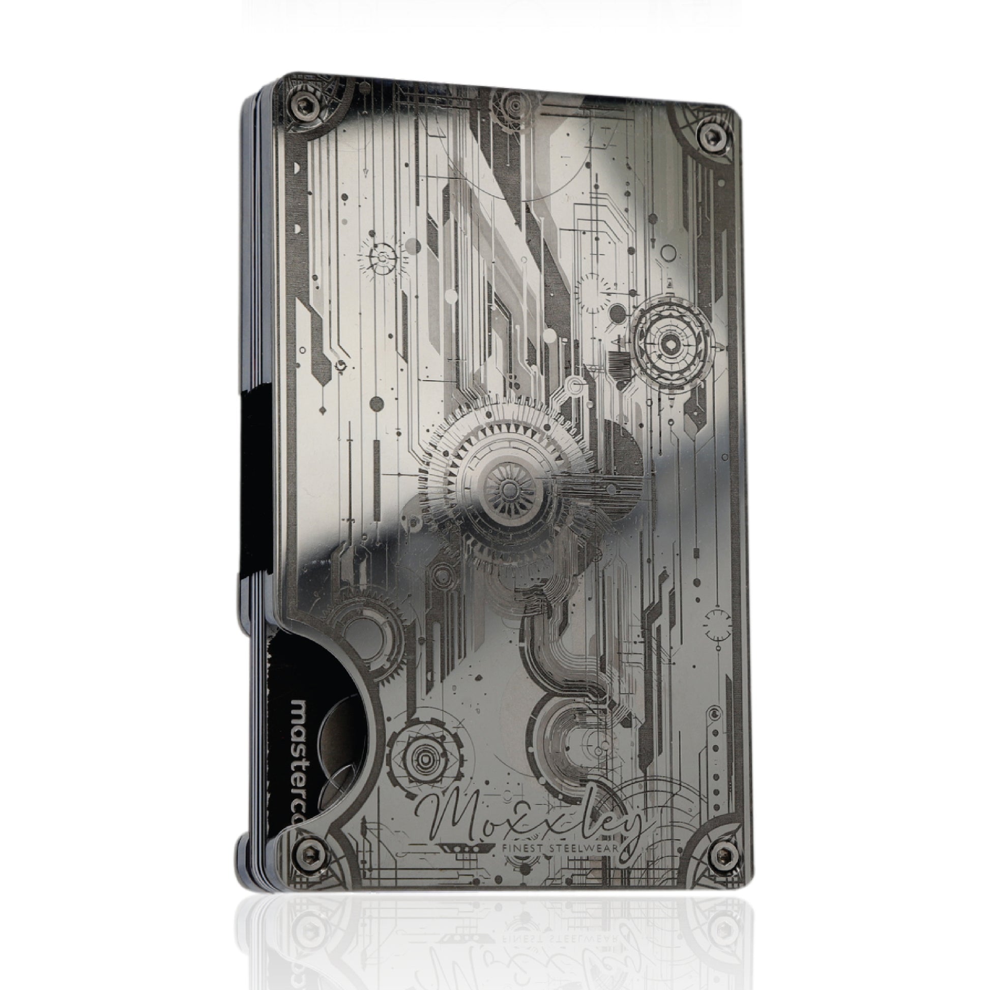 Moxxley MX-319 slim metal credit card holder – 316 stainless steel minimalist wallet