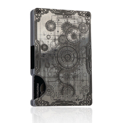 Moxxley MX-320 slim metal credit card holder – 316 stainless steel minimalist wallet with money clip
