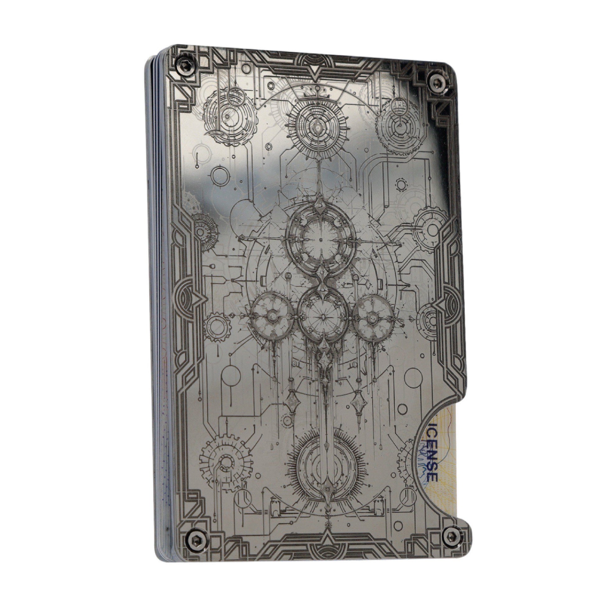 Moxxley MX-320 slim metal credit card holder – 316 stainless steel minimalist wallet with money clip