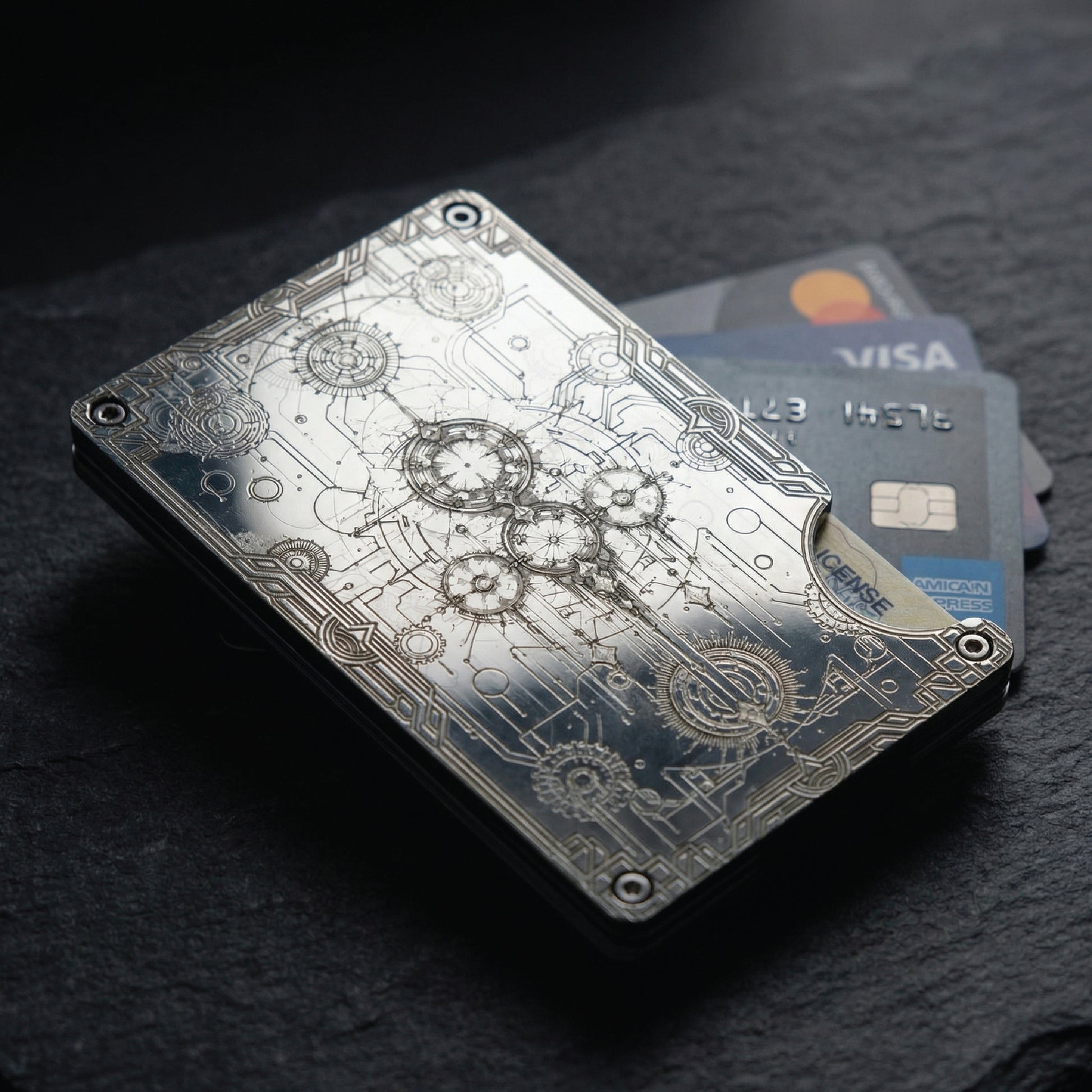 Moxxley MX-320 slim metal credit card holder – 316 stainless steel minimalist wallet