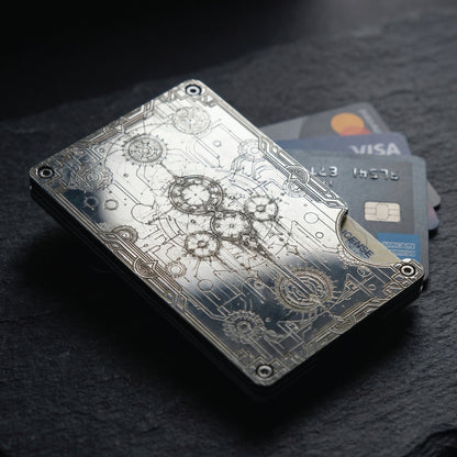 Moxxley MX-320 slim metal credit card holder – 316 stainless steel minimalist wallet