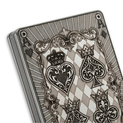 Moxxley MX-337 metal credit card holder – slim stainless steel wallet, playing-card design