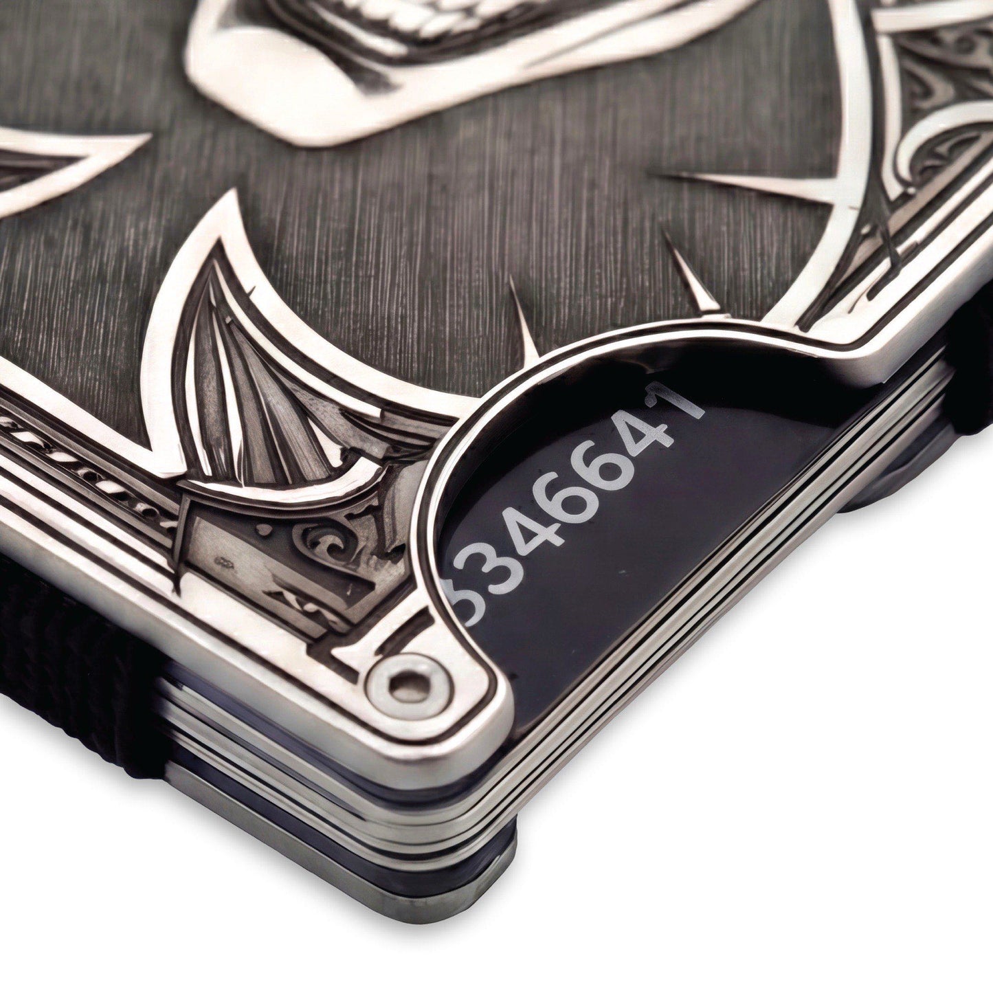 Moxxley MX-338 metal credit card holder – slim stainless steel wallet with money clip, playing-card design