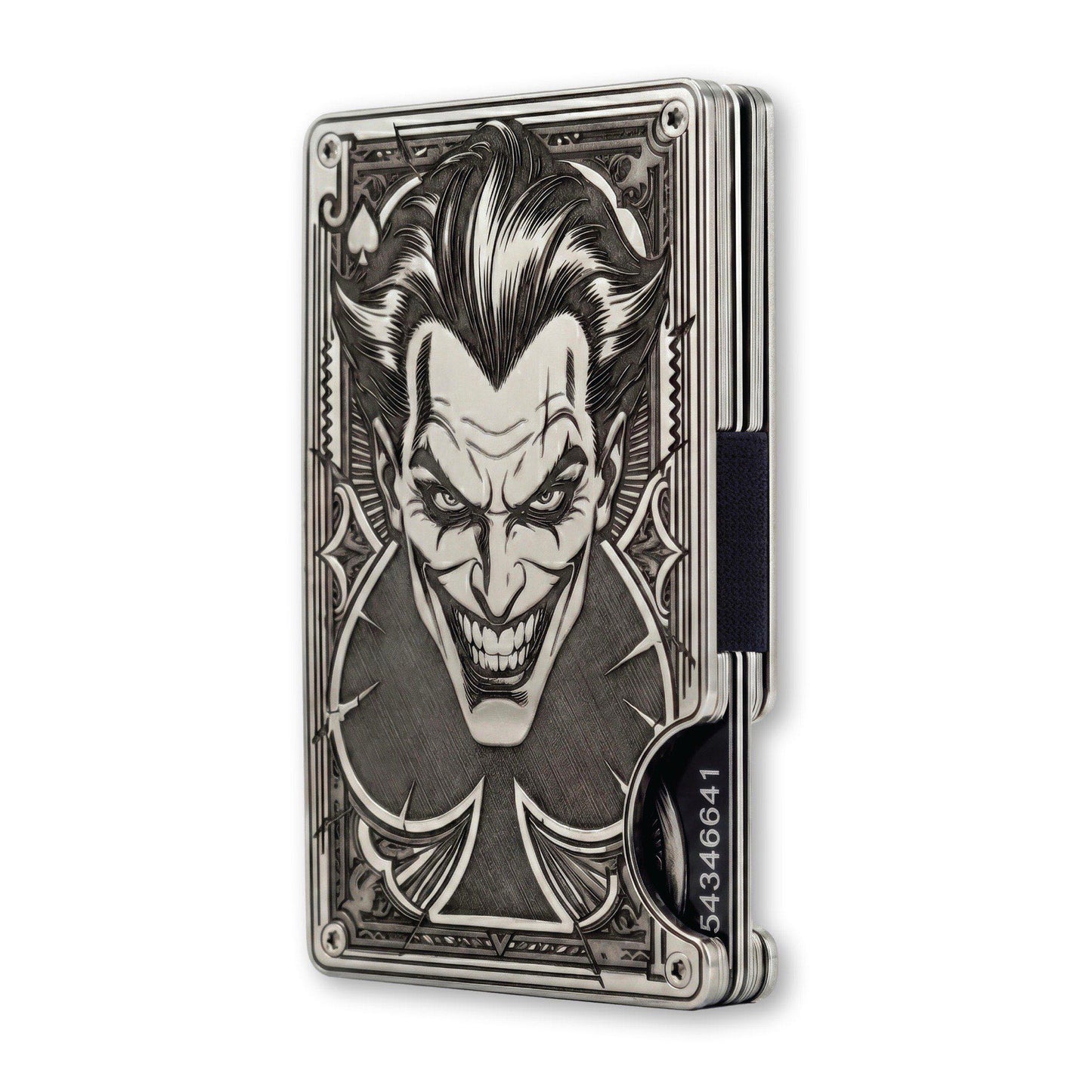 Moxxley MX-338 metal credit card holder – slim stainless steel wallet with money clip, playing-card design