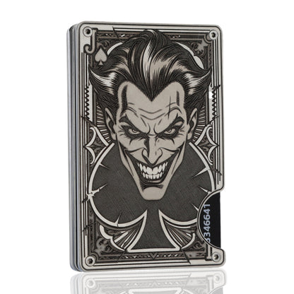 Moxxley MX-338 metal credit card holder – slim stainless steel wallet, playing-card design