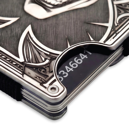 Moxxley MX-338 metal credit card holder – slim stainless steel wallet, playing-card design