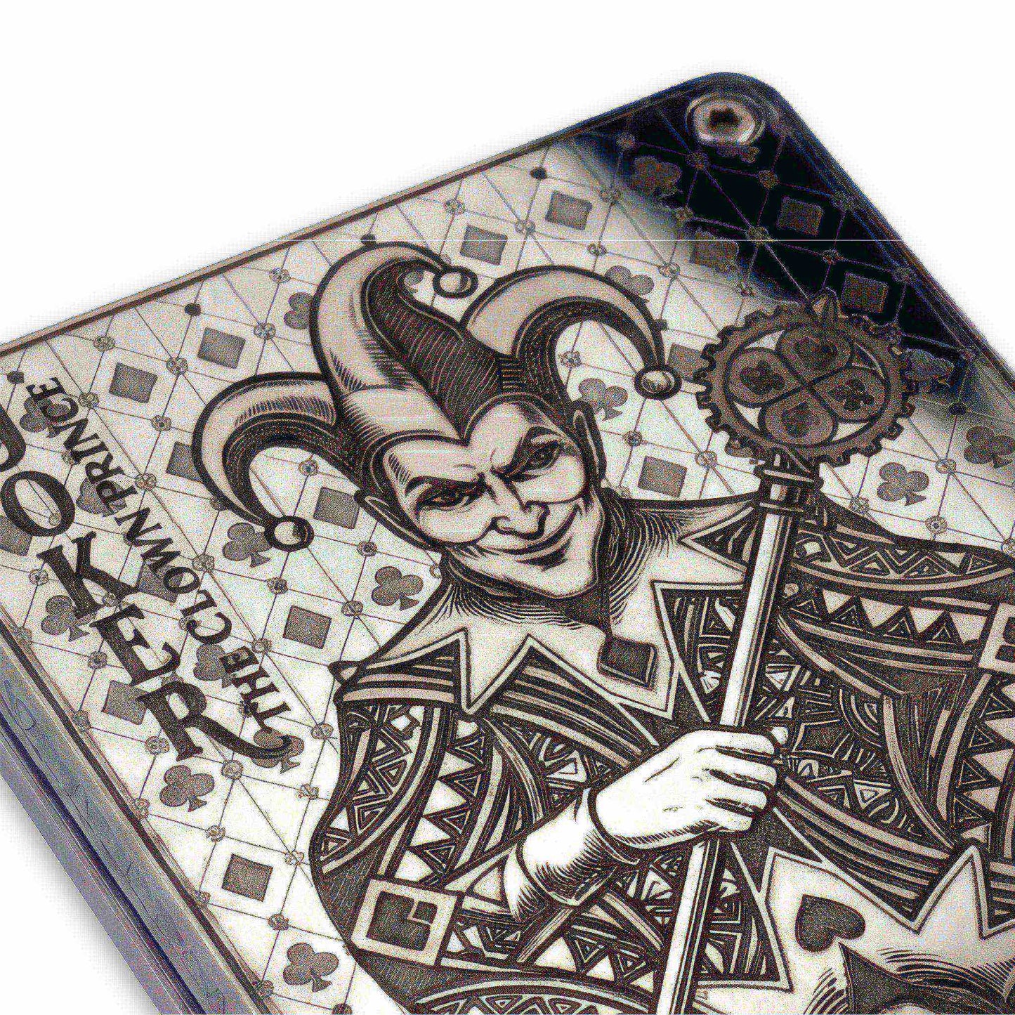 Moxxley MX-339 metal credit card holder – slim stainless steel wallet with money clip, playing-card design