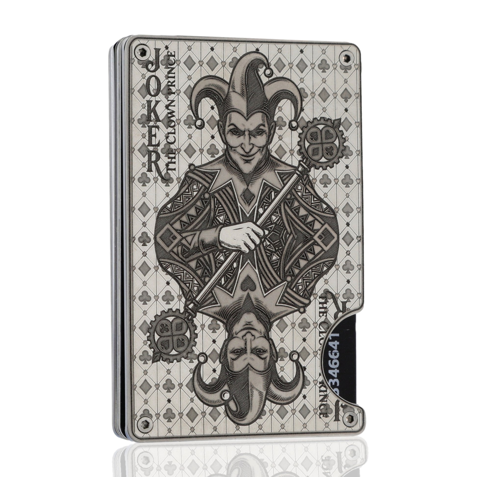 Moxxley MX-339 metal credit card holder – slim stainless steel wallet, playing-card design
