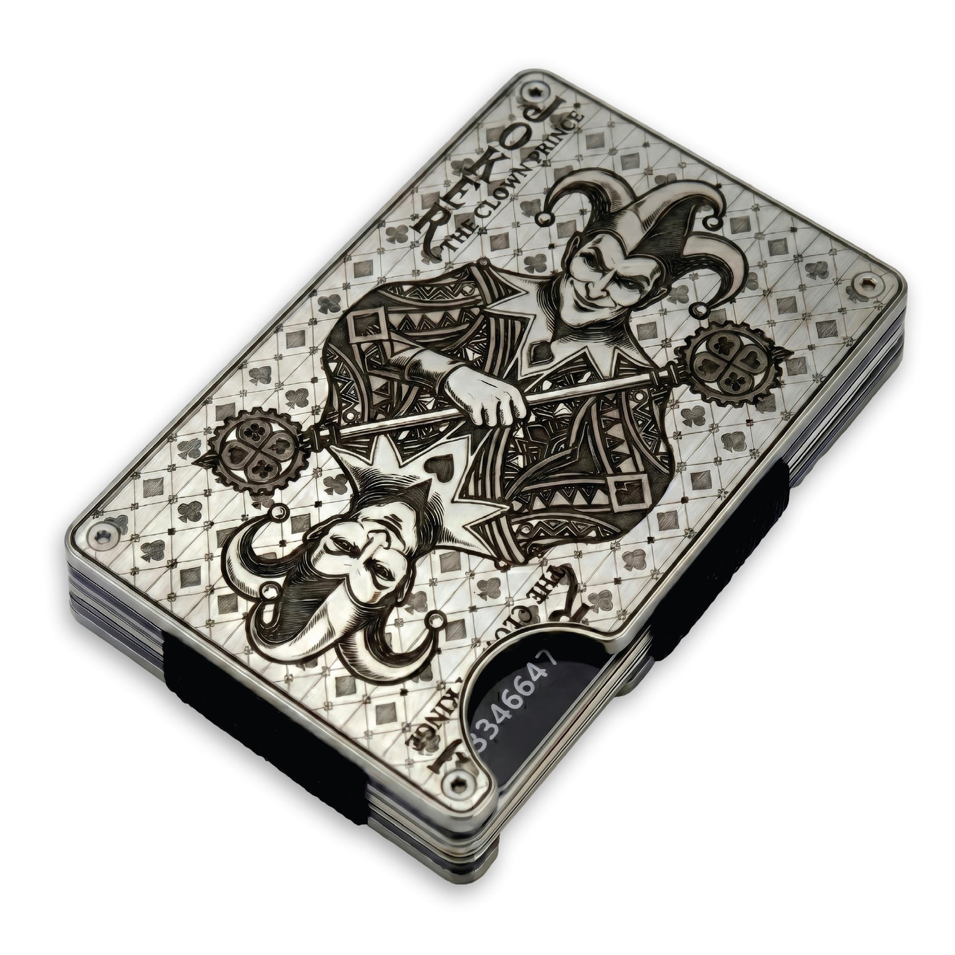 Moxxley MX-339 metal credit card holder – slim stainless steel wallet, playing-card design