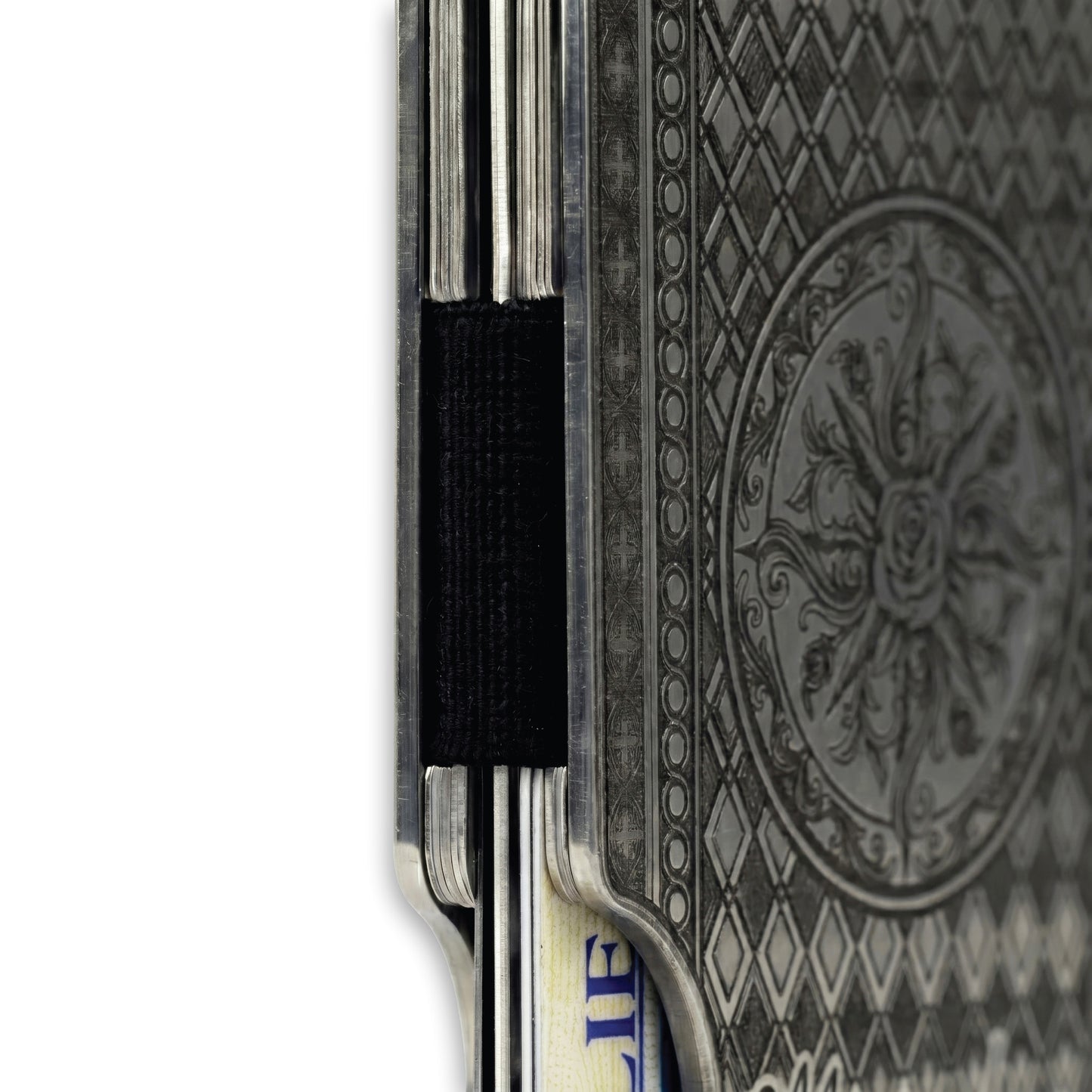 Moxxley MX-340 metal credit card holder – slim stainless steel wallet, playing-card design