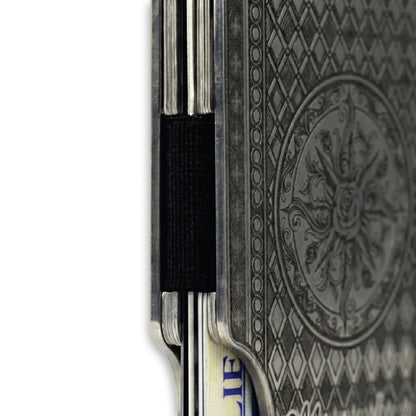 Moxxley MX-340 metal credit card holder – slim stainless steel wallet, playing-card design