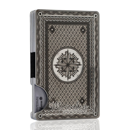 Moxxley MX-341 metal credit card holder – slim stainless steel wallet, playing-card design