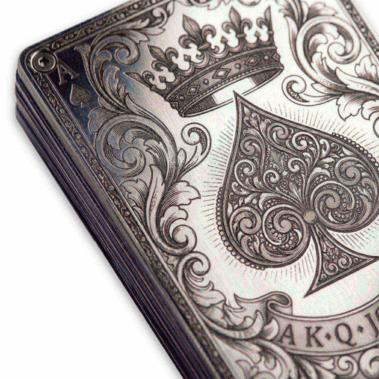 Moxxley MX-342 metal credit card holder – slim stainless steel wallet with money clip, playing-card design