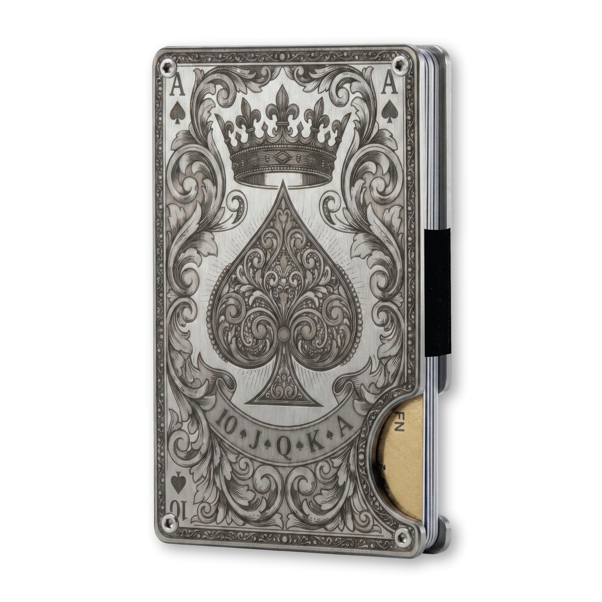 Moxxley MX-342 metal credit card holder – slim stainless steel wallet, playing-card design