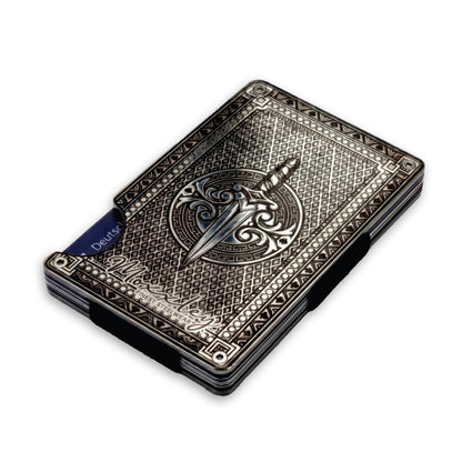 Moxxley MX-343 metal credit card holder – slim stainless steel wallet, playing-card design