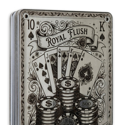 Moxxley MX-343 metal credit card holder – slim stainless steel wallet, playing-card design