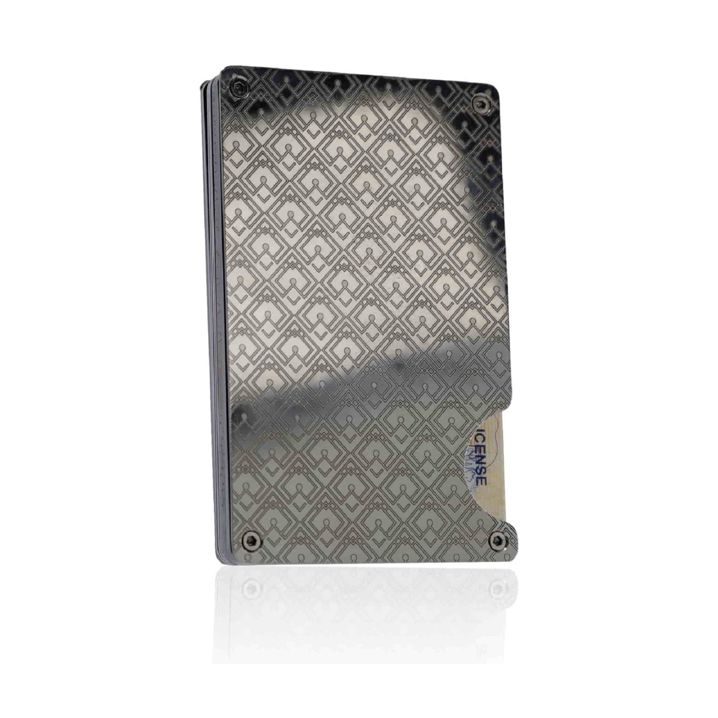 Moxxley MX-231 slim metal credit card holder – 316 stainless steel minimalist wallet with money clip