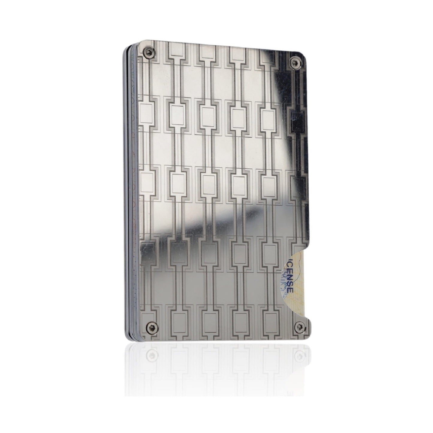 Moxxley MX-306 slim metal credit card holder – 316 stainless steel minimalist wallet with money clip