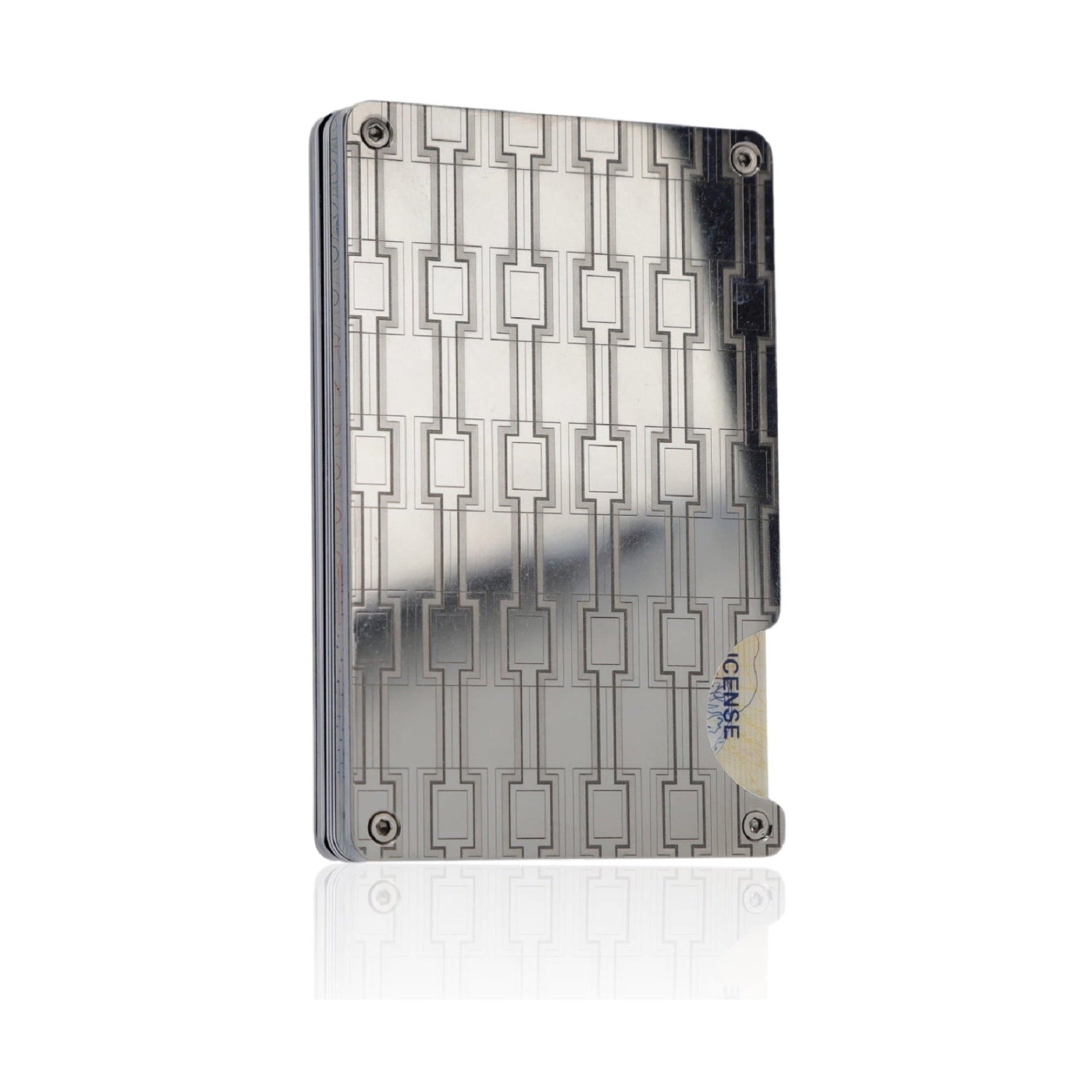 Moxxley MX-306 slim metal credit card holder – 316 stainless steel minimalist wallet with money clip