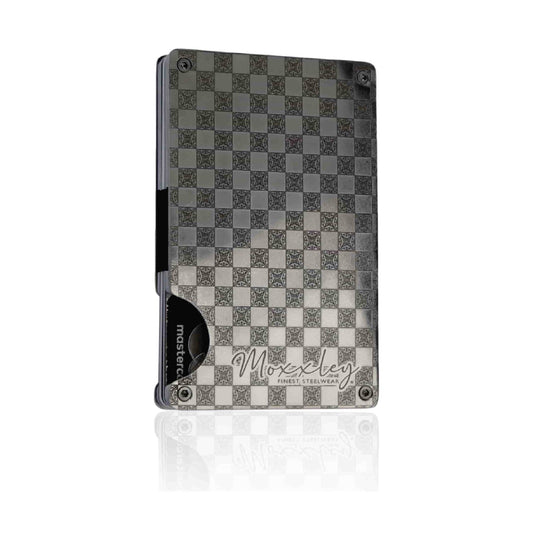 Moxxley MX-204 slim metal credit card holder – 316 stainless steel minimalist wallet with money clip