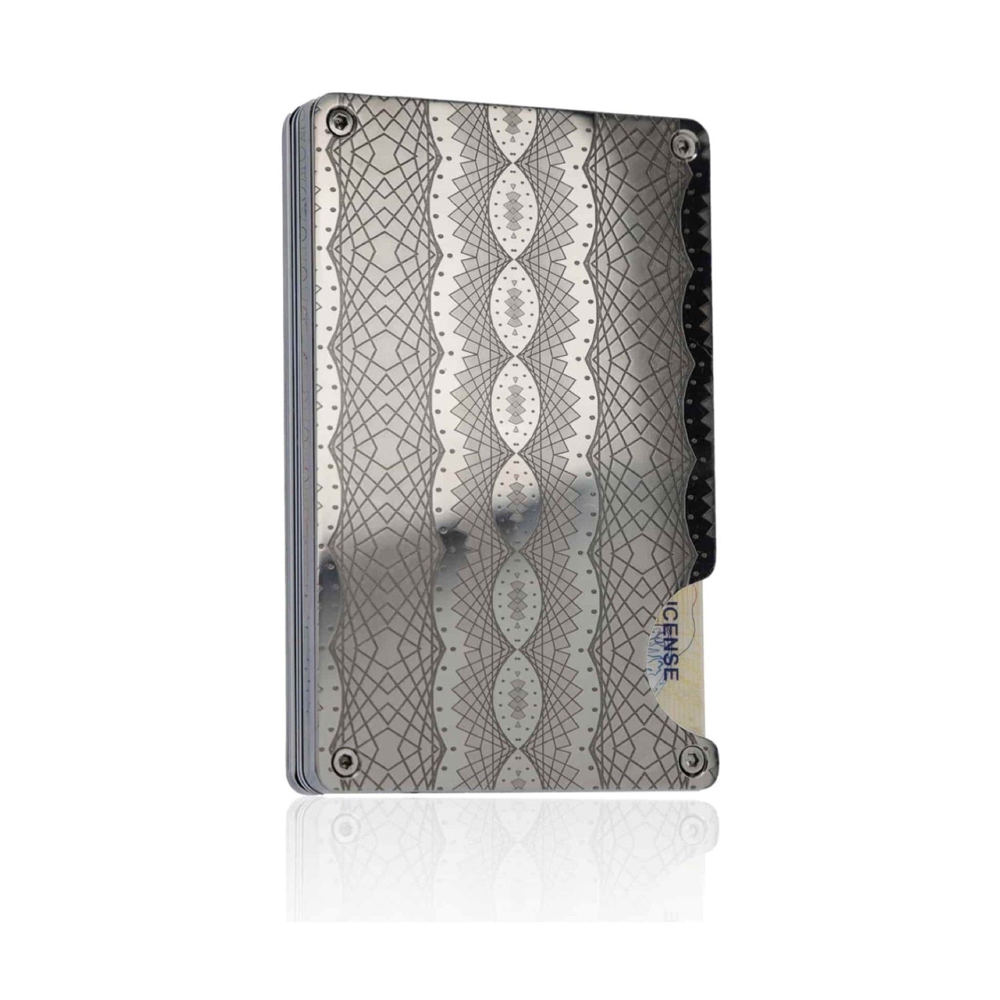 Moxxley MX-308 slim metal credit card holder – 316 stainless steel minimalist wallet with money clip