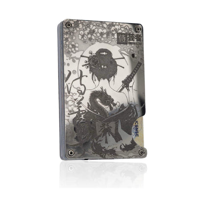 Moxxley MX-110 slim metal credit card holder – 316 stainless steel minimalist wallet with money clip
