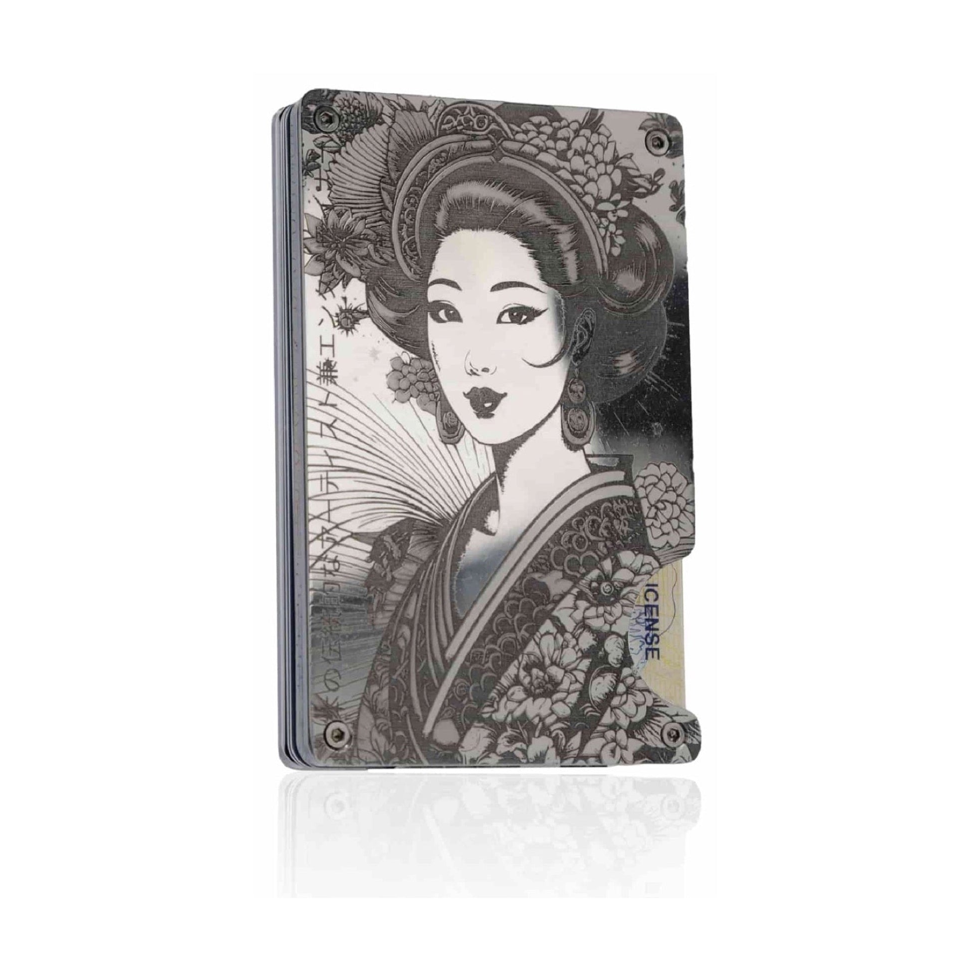 Moxxley MX-112 slim metal credit card holder – 316 stainless steel minimalist wallet with money clip