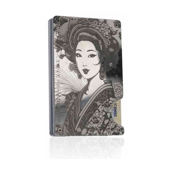 Moxxley MX-112 slim metal credit card holder – 316 stainless steel minimalist wallet with money clip
