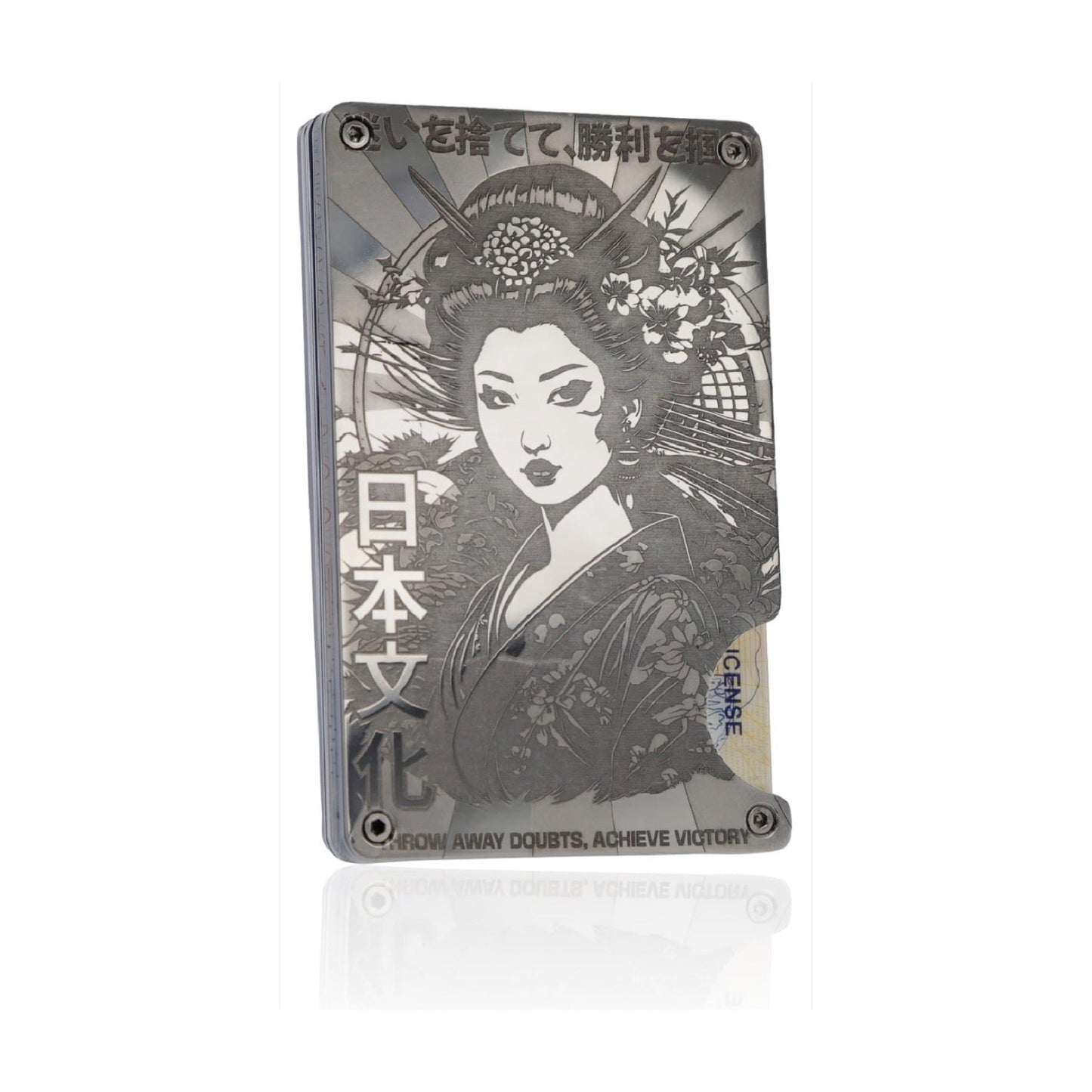 Moxxley MX-113 slim metal credit card holder – 316 stainless steel minimalist wallet with money clip