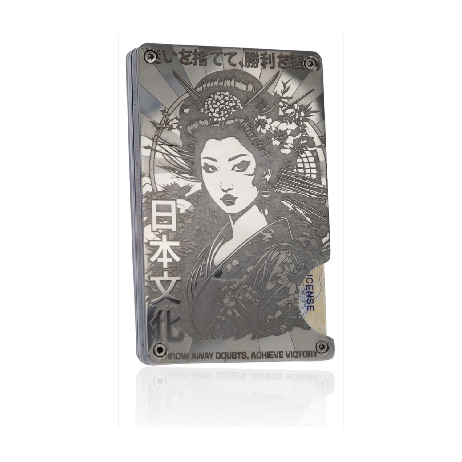 Moxxley MX-113 slim metal credit card holder – 316 stainless steel minimalist wallet with money clip