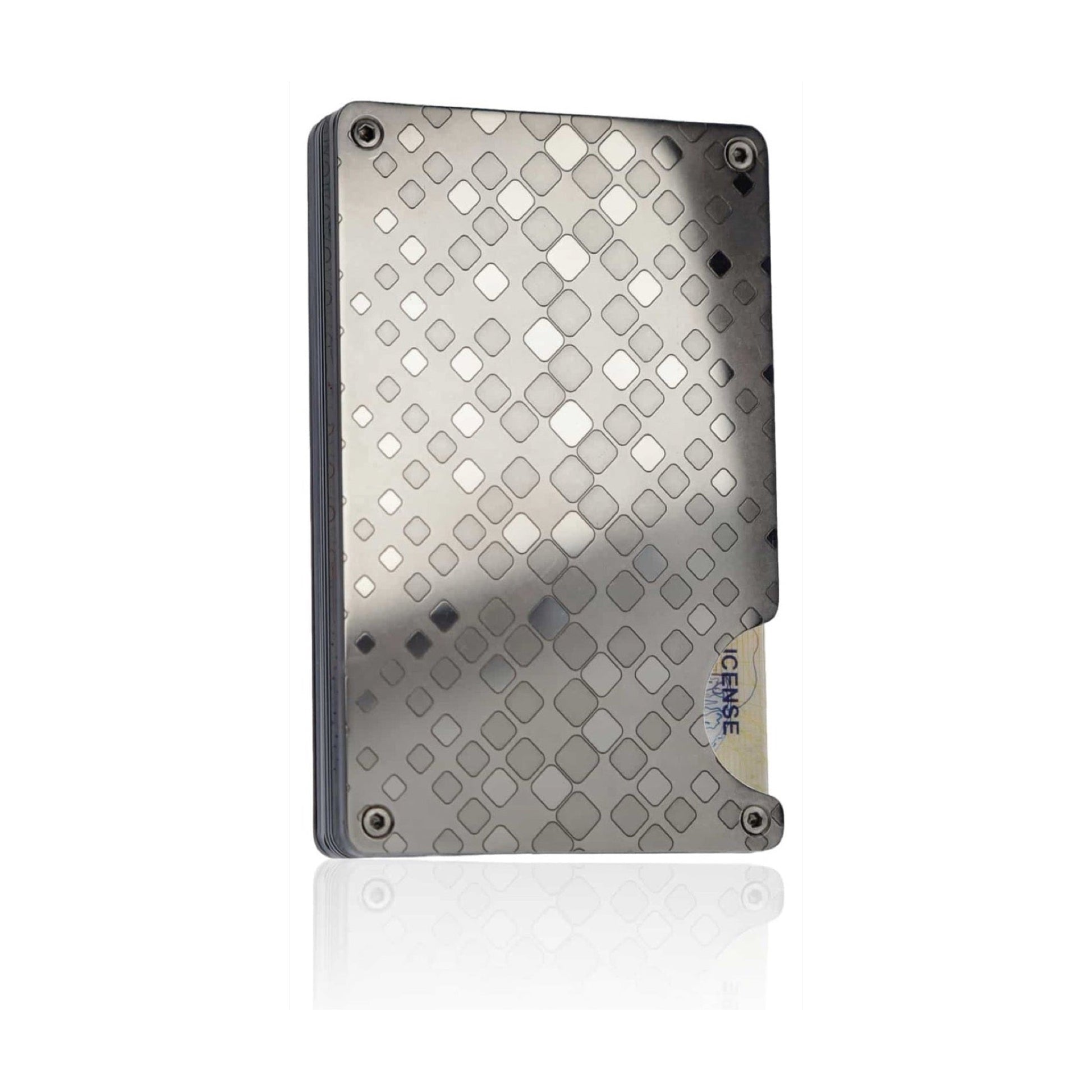 Moxxley MX-301 slim metal credit card holder – 316 stainless steel minimalist wallet with money clip