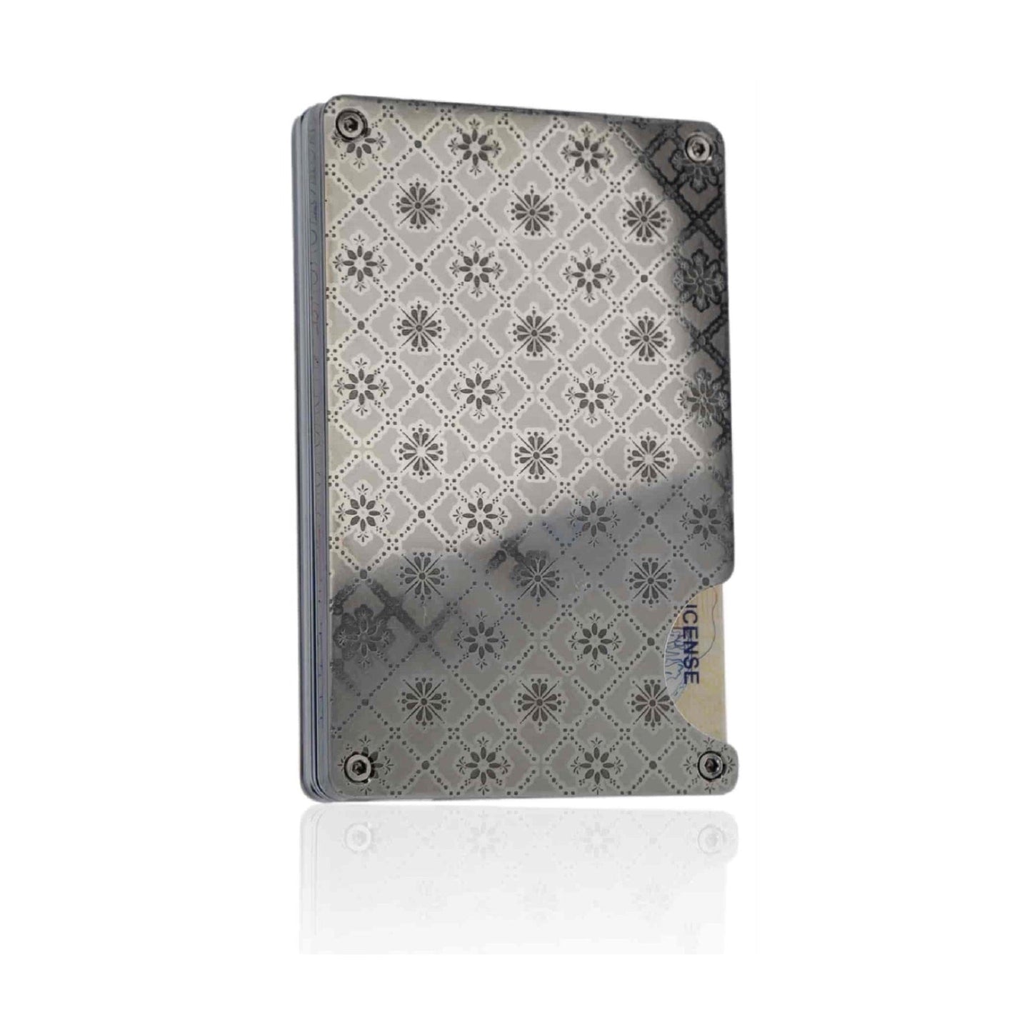 Moxxley MX-302 slim metal credit card holder – 316 stainless steel minimalist wallet with money clip