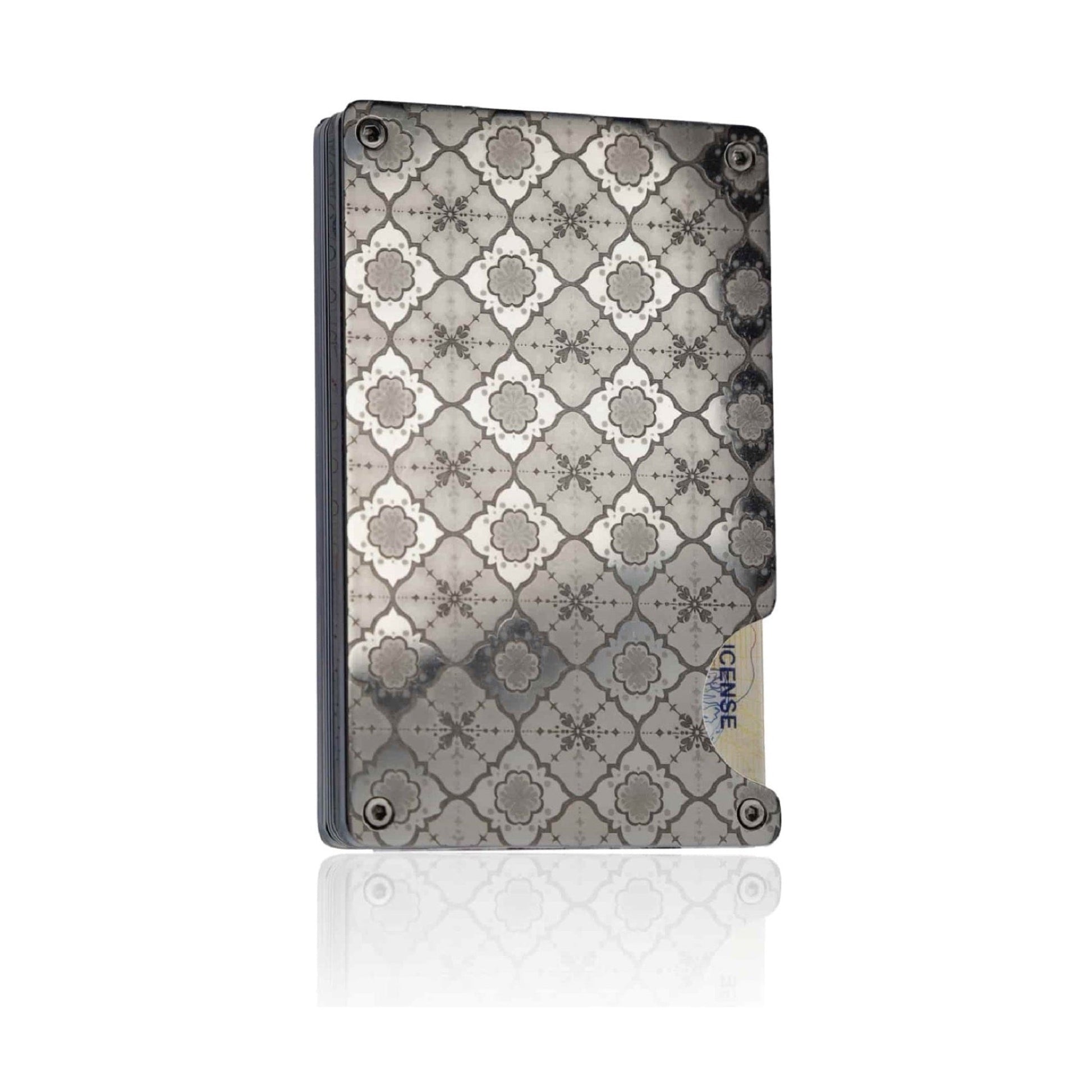 Moxxley MX-305 slim metal credit card holder – 316 stainless steel minimalist wallet with money clip