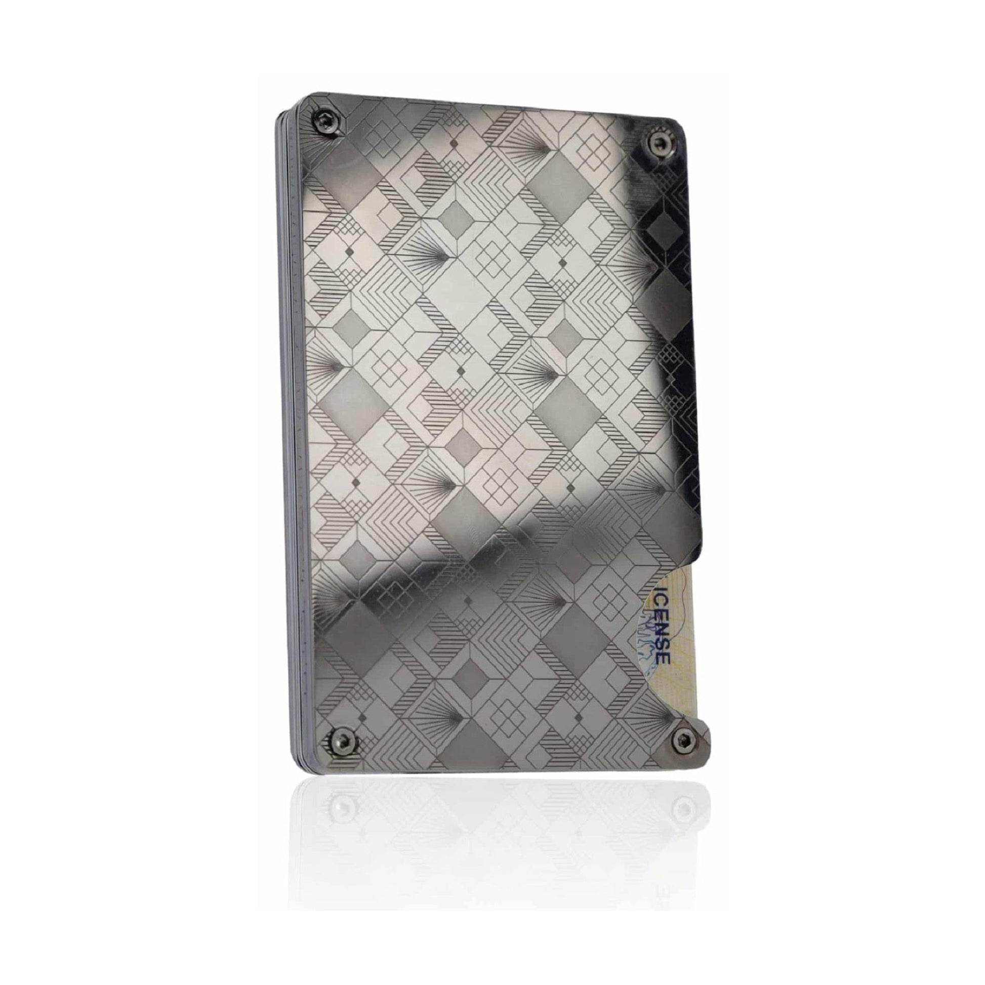Moxxley MX-307 slim metal credit card holder – 316 stainless steel minimalist wallet with money clip