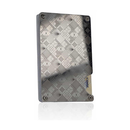 Moxxley MX-307 slim metal credit card holder – 316 stainless steel minimalist wallet with money clip