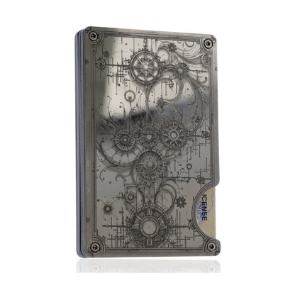 Moxxley MX-314 slim metal credit card holder – 316 stainless steel minimalist wallet with money clip