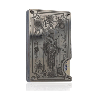 Moxxley MX-317 slim metal credit card holder – 316 stainless steel minimalist wallet with money clip