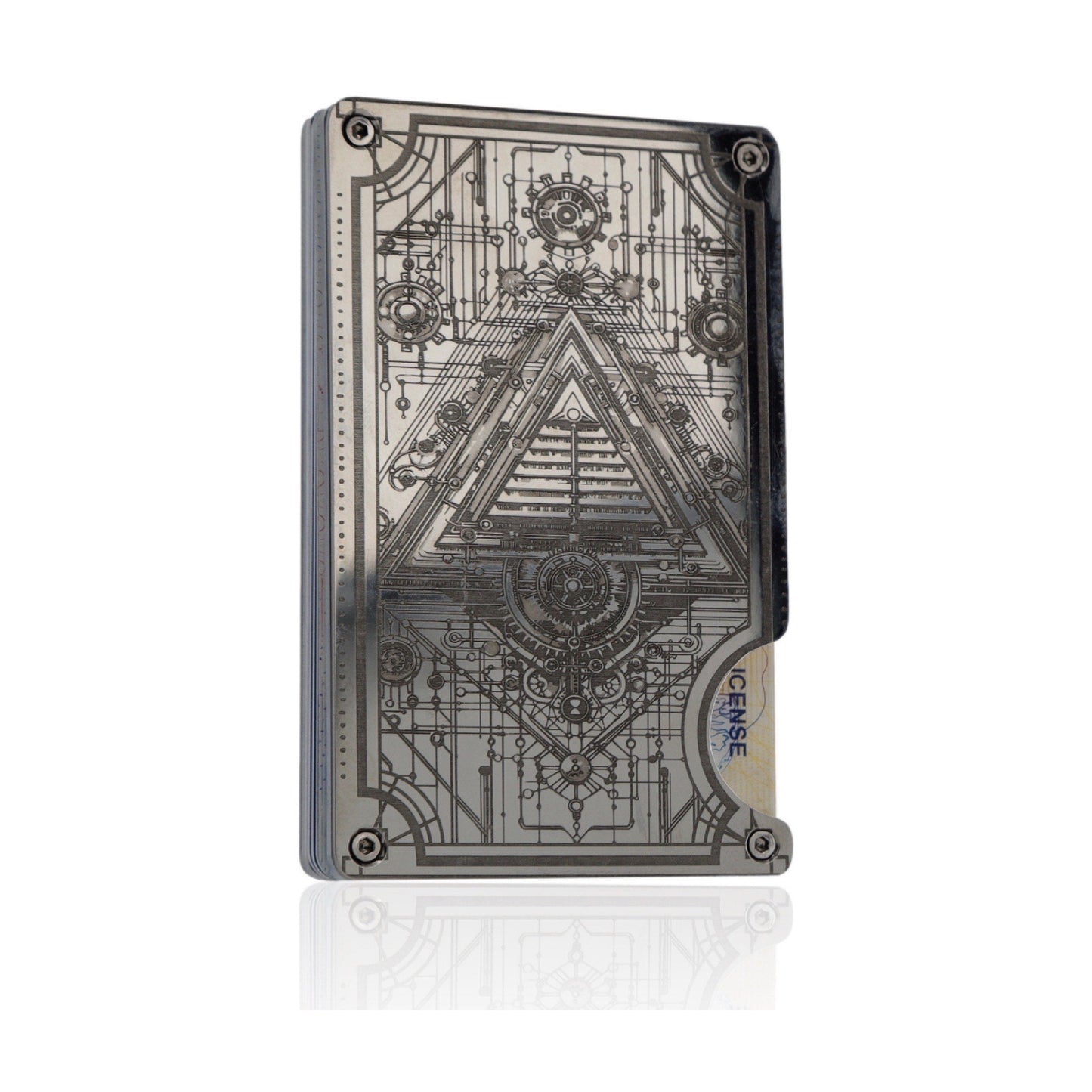 Moxxley MX-318 slim metal credit card holder – 316 stainless steel minimalist wallet with money clip