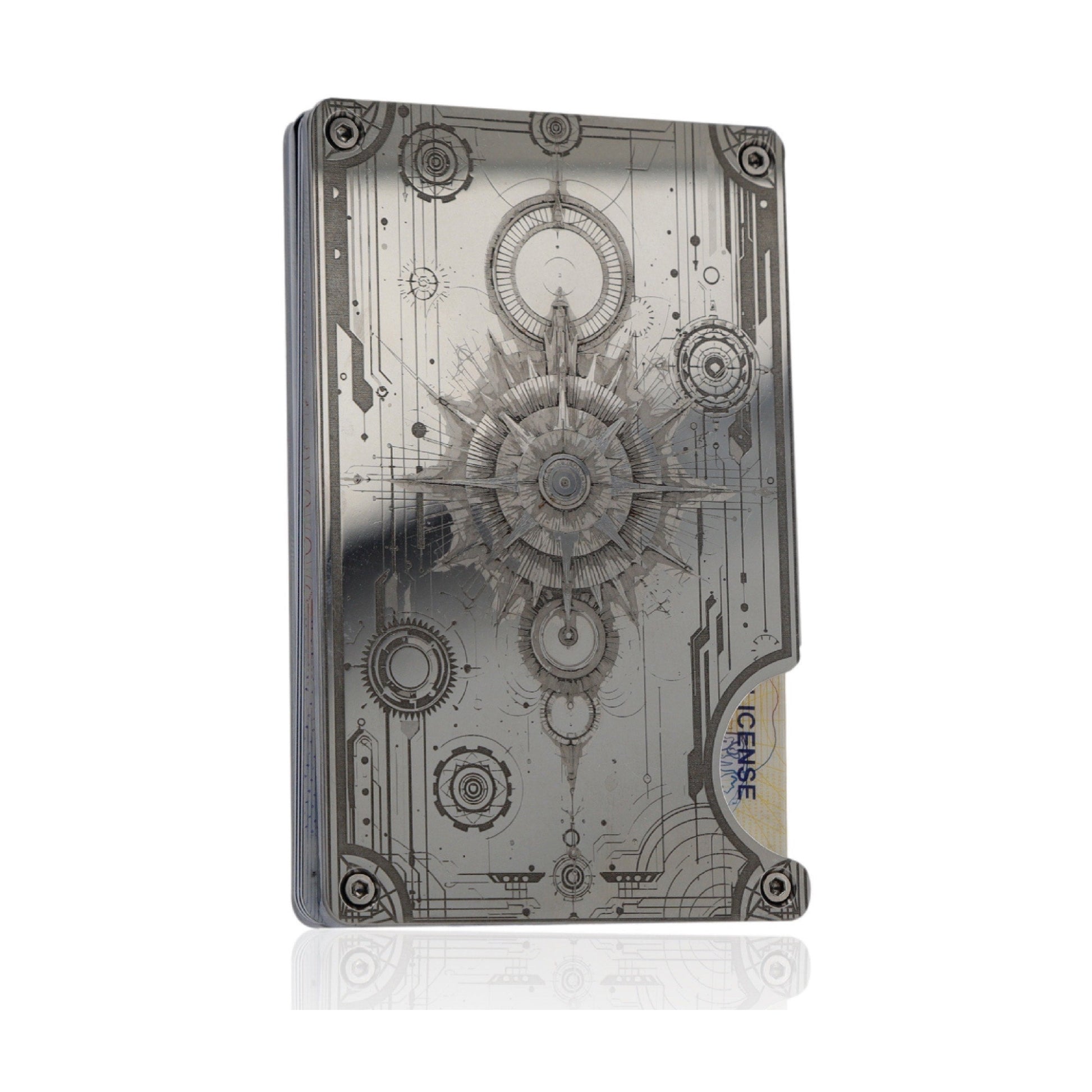 Moxxley MX-319 slim metal credit card holder – 316 stainless steel minimalist wallet with money clip