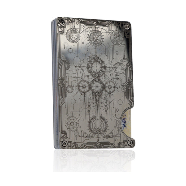 Moxxley MX-320 slim metal credit card holder – 316 stainless steel minimalist wallet with money clip
