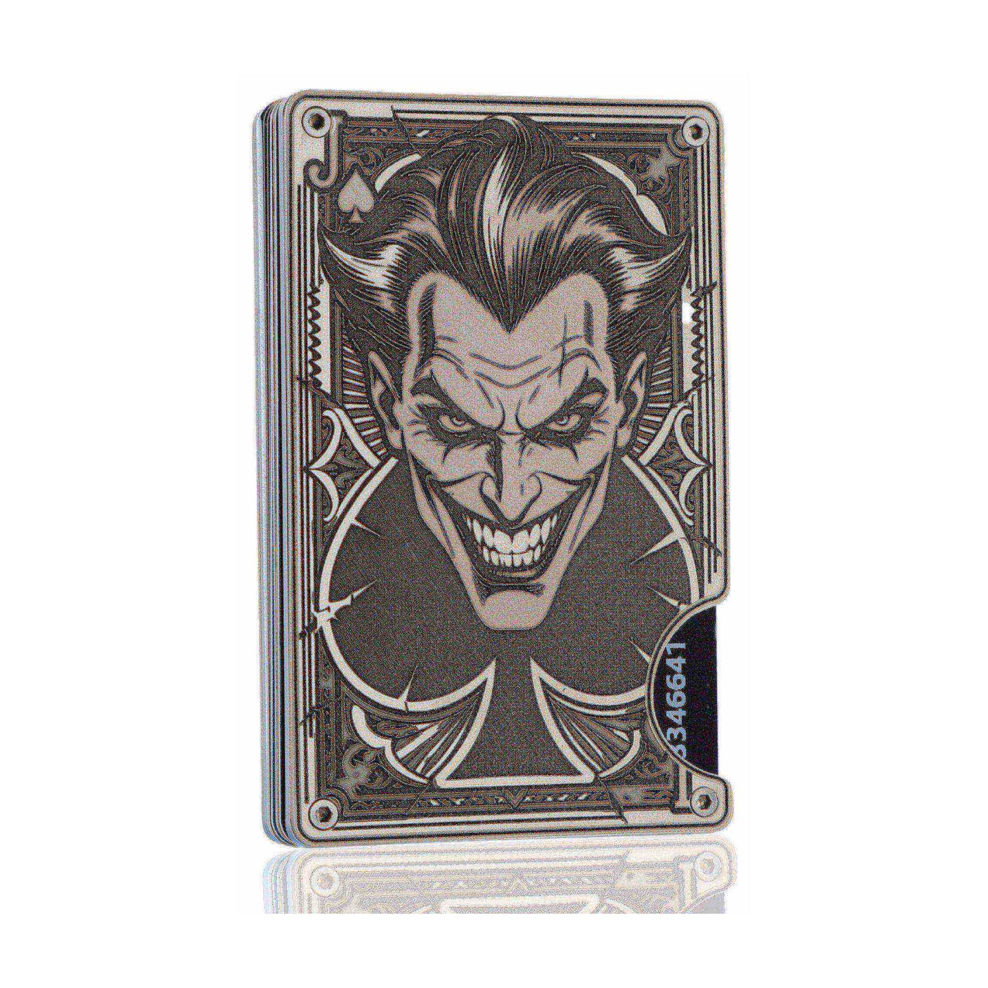 Moxxley MX-338 metal credit card holder – slim stainless steel wallet with money clip, playing-card design
